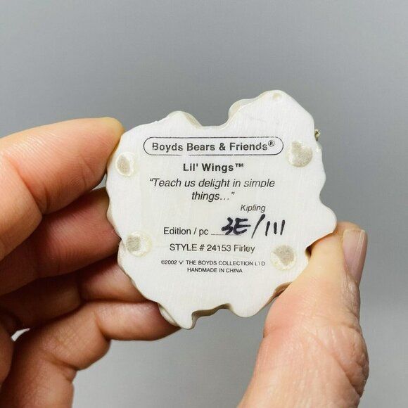 Vintage Boyds Bear Lil Wings Kipling Christmas Figurine Tree Little Angel Firley - Picture 8 of 9